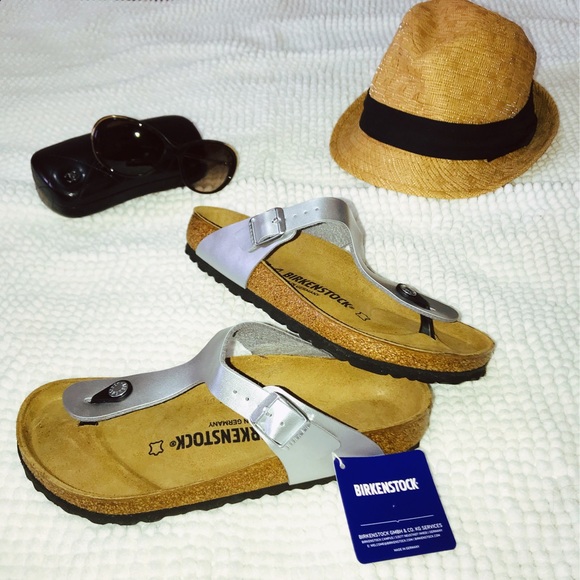 Birkenstock Shoes - Birkenstock Gizeh Thong Sandal Silver Sz38 US Sz 7